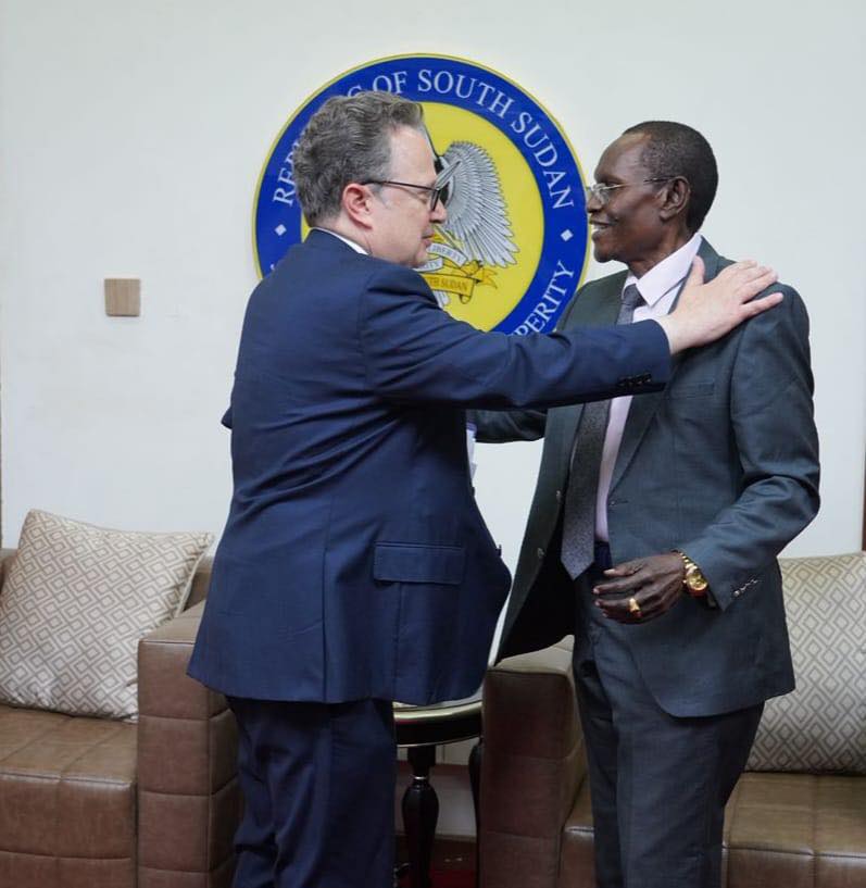 The Hon. Amb. Dr. James Pitia Morgan, Minister of Foreign Affairs and International Cooperation held a meeting with H.E. Michael J. Adler,  Ambassador