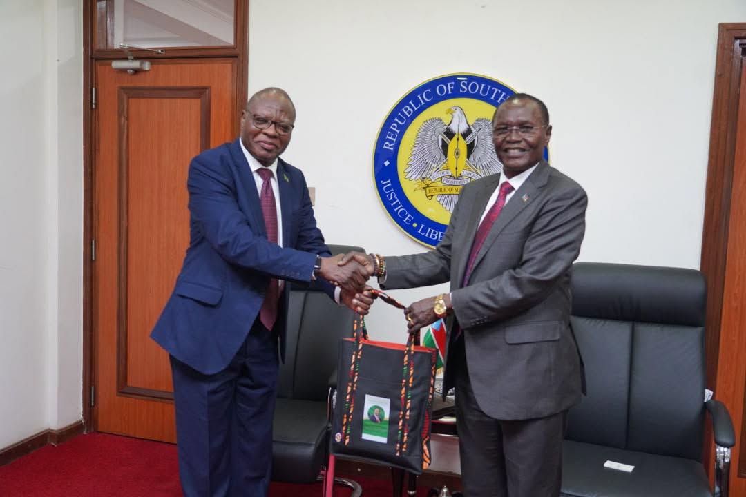 Hon. Amb. Dr. James Pitia Morgan, Minister of Foreign Affairs and International Cooperation received a courtesy visit from the H.E. Mr. Evans Chibilit
