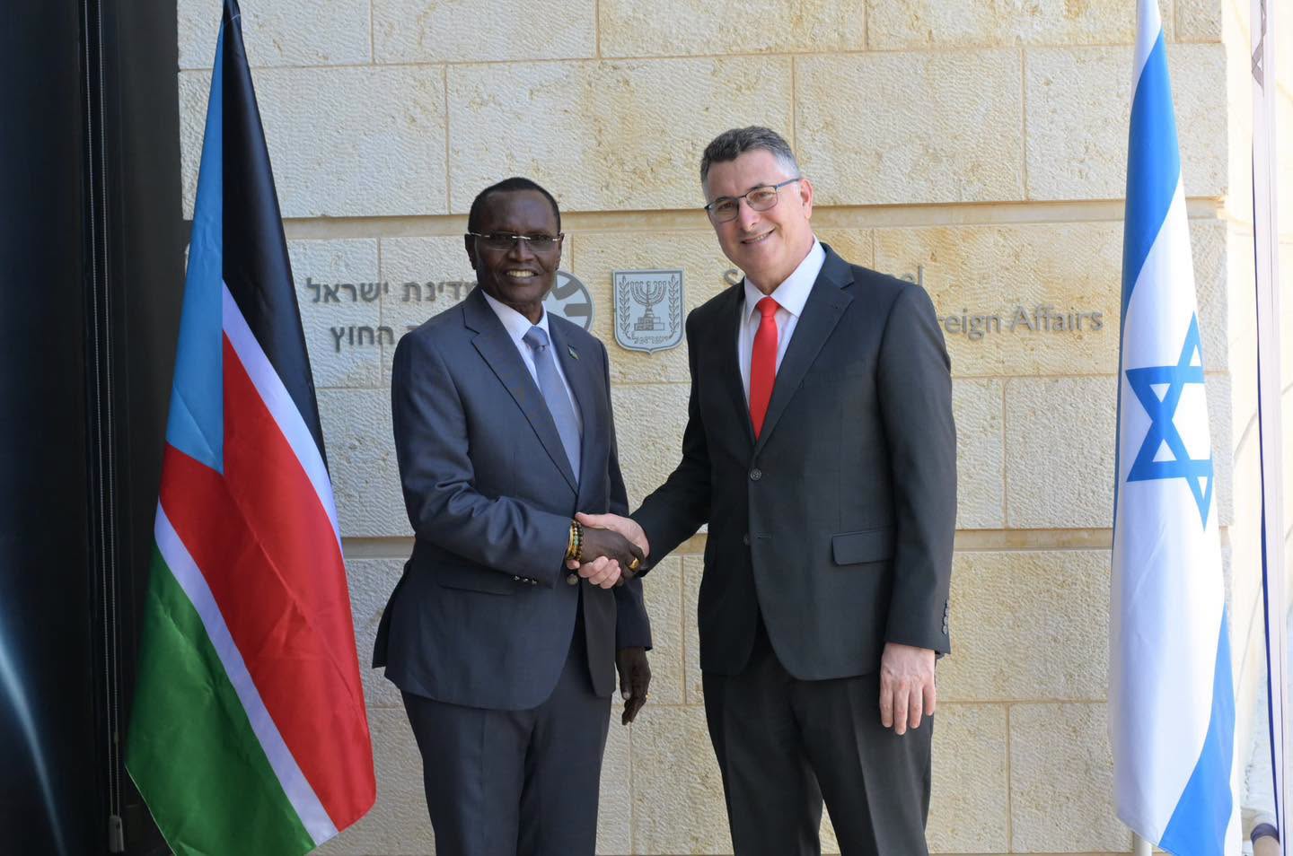 Hon. Amb. Dr. James Pitia Morgan, Minister of Foreign Affairs and International Cooperation met with his counterpart Hon. Amb. Gideon Sa,ar, Minister 