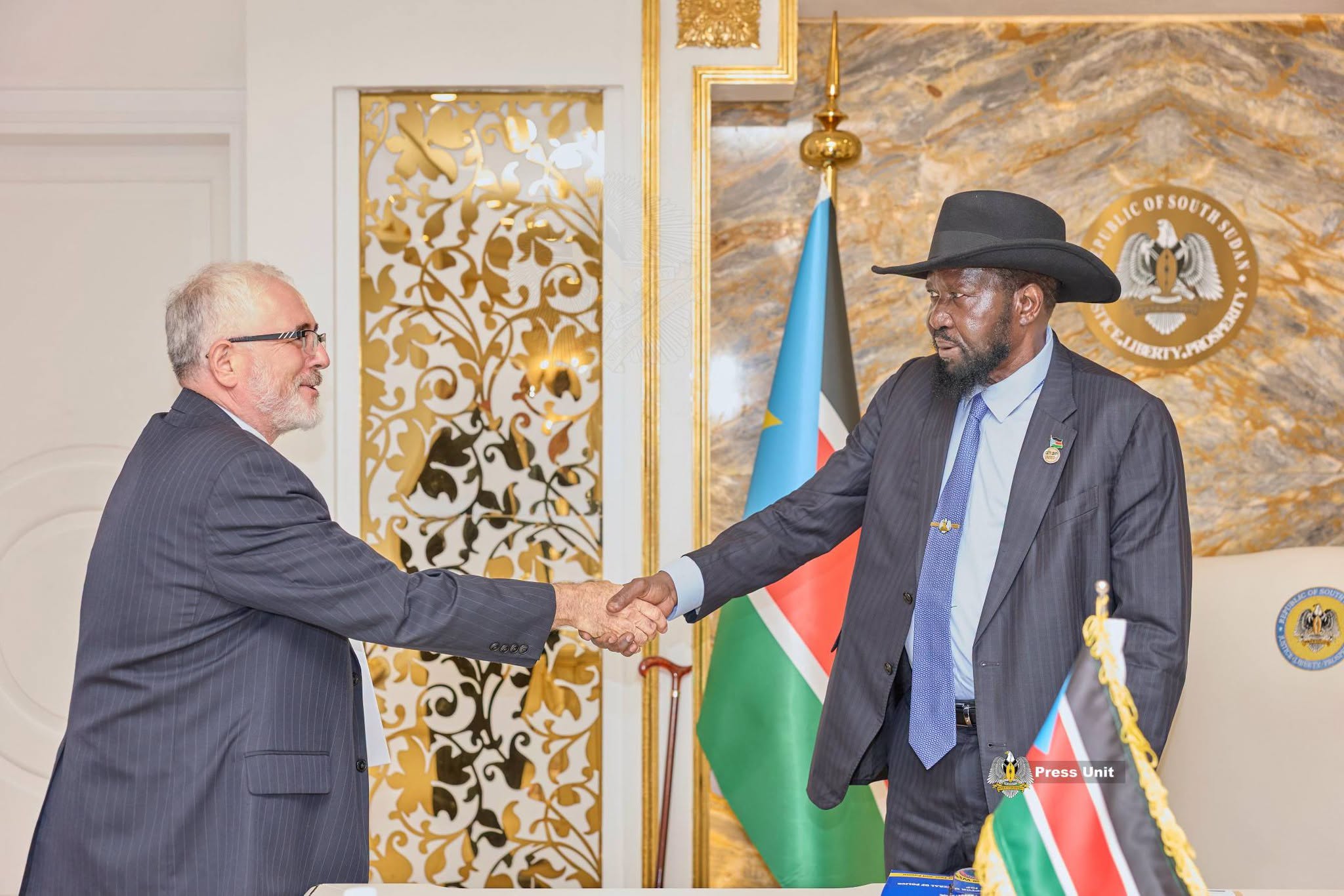 The President of the Republic His Excellency Salva Kiir Mayardit on Monday received a congratulatory message from Israeli President Isaac Herzog marki