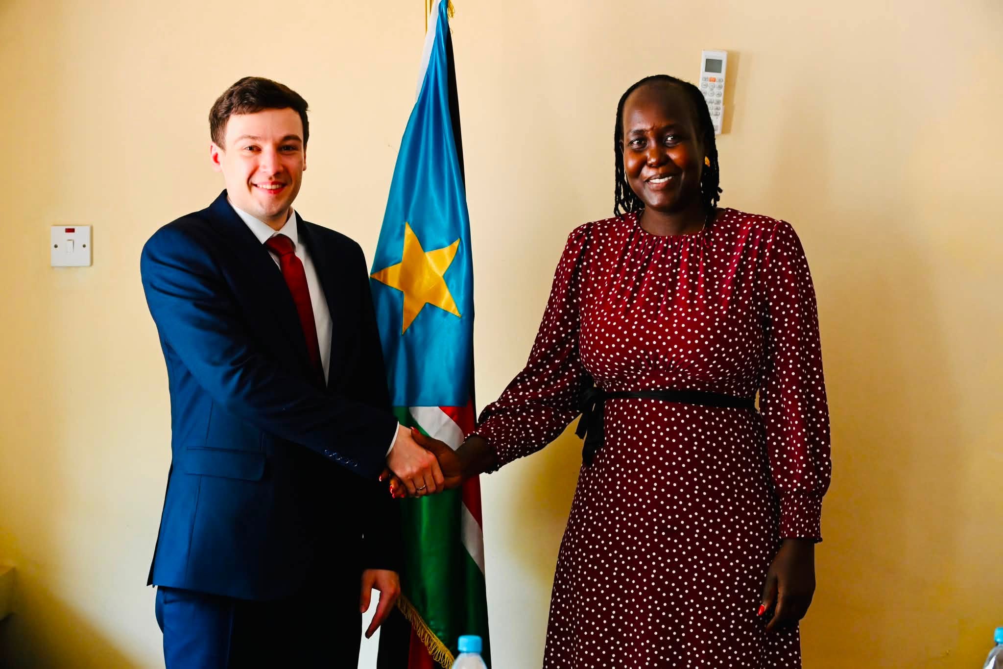 The National Minister of Youth and Sports, Hon. Atong Kuol Manyang Juuk, today received a delegation from the Russian Federation to discuss strengthen