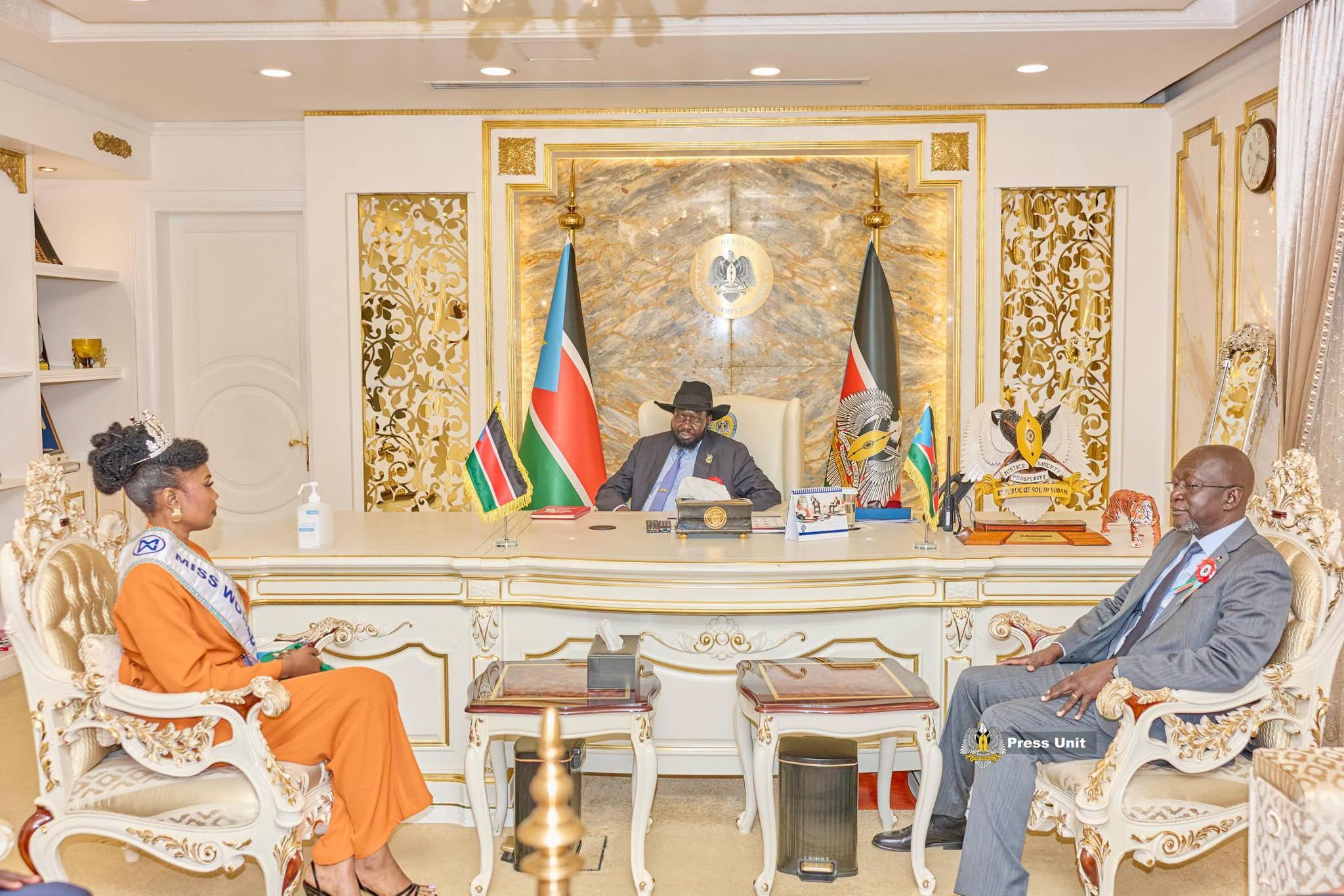 President Kiir Meets Miss World South Sudan Ahead Of World Pageant In Vietnam
